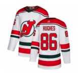 Men's Devils #86 Jack Hughes White Alternate Stitched Hockey Jersey