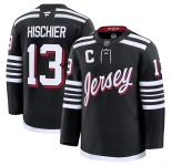 Men's New Jersey Devils #13 Nico Hischier Black 2024-25 Alternate Stitched Hockey Jersey