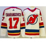 Men's New Jersey Devils #17 Yegor Sharangovich White 2022 Reverse Retro Authentic Jersey