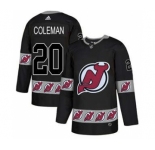 Men's New Jersey Devils #20 Blake Coleman Black Team Logo Fashion Stitched Hockey Jersey