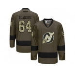 Men's Reebok New Jersey Devils #64 Joseph Blandisi Authentic Green Salute to Service NHL Jersey