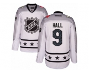 Men's Reebok New Jersey Devils #9 Taylor Hall Authentic White Metropolitan Division 2017 All-Star NHL Jersey
