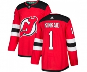 New Jersey Devils #1 Keith Kinkaid Authentic Red Home Hockey Jersey