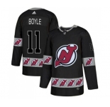 New Jersey Devils #11 Brian Boyle Authentic Black Team Logo Fashion Hockey Jersey
