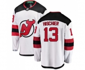 New Jersey Devils #13 Nico Hischier Fanatics Branded White Away Breakaway Hockey Jersey