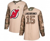 New Jersey Devils #15 Jamie Langenbrunner Authentic Camo Veterans Day Practice Hockey Jersey