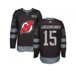 New Jersey Devils #15 Langenbrunner Black 1917-2017 100th Anniversary Stitched NHL Jersey