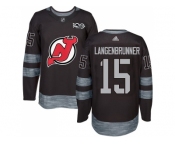 New Jersey Devils #15 Langenbrunner Black 1917-2017 100th Anniversary Stitched NHL Jersey