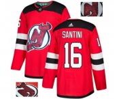 New Jersey Devils #16 Steve Santini Authentic Red Fashion Gold Hockey Jersey