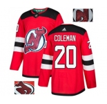 New Jersey Devils #20 Blake Coleman Authentic Red Fashion Gold Hockey Jersey