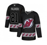 New Jersey Devils #21 Kyle Palmieri Authentic Black Team Logo Fashion Hockey Jersey