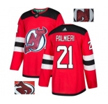 New Jersey Devils #21 Kyle Palmieri Authentic Red Fashion Gold Hockey Jersey