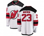 New Jersey Devils #23 Stefan Noesen Fanatics Branded White Away Breakaway Hockey Jersey