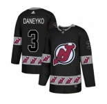 New Jersey Devils #3 Ken Daneyko Authentic Black Team Logo Fashion Hockey Jersey