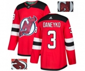New Jersey Devils #3 Ken Daneyko Authentic Red Fashion Gold Hockey Jersey