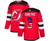 New Jersey Devils #3 Ken Daneyko Authentic Red USA Flag Fashion Hockey Jersey