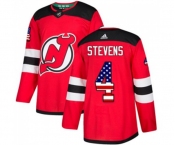 New Jersey Devils #4 Scott Stevens Authentic Red USA Flag Fashion Hockey Jersey