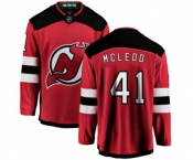 New Jersey Devils #41 Michael McLeod Fanatics Branded Red Home Breakaway Hockey Jersey