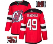 New Jersey Devils #49 Eric Tangradi Authentic Red Fashion Gold Hockey Jersey