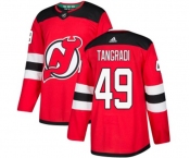 New Jersey Devils #49 Eric Tangradi Authentic Red Home Hockey Jersey