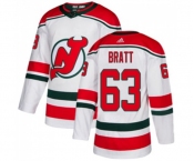 New Jersey Devils #63 Jesper Bratt Authentic White Alternate Hockey Jersey