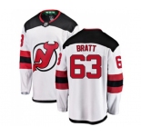 New Jersey Devils #63 Jesper Bratt Fanatics Branded White Away Breakaway Hockey Jersey