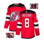 New Jersey Devils #8 Will Butcher Authentic Red Fashion Gold Hockey Jersey