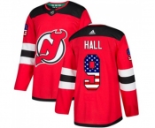 New Jersey Devils #9 Taylor Hall Authentic Red USA Flag Fashion Hockey Jersey