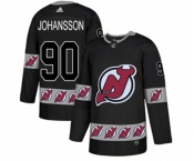New Jersey Devils #90 Marcus Johansson Authentic Black Team Logo Fashion Hockey Jersey