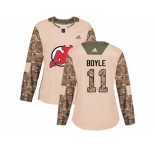 Women Adidas New Jersey Devils #11 Brian Boyle Camo Authentic 2017 Veterans Day Stitched NHL Jersey