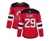 Women Adidas New Jersey Devils #29 Ryane Clowe Red Home Authentic Stitched NHL Jersey