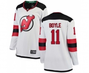 Women New Jersey Devils #11 Brian Boyle Fanatics Branded White Away Breakaway Hockey Jersey