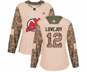 Women New Jersey Devils #12 Ben Lovejoy Authentic Camo Veterans Day Practice Hockey Jersey