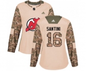 Women New Jersey Devils #16 Steve Santini Authentic Camo Veterans Day Practice Hockey Jersey