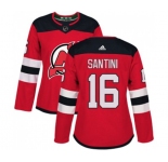 Women New Jersey Devils #16 Steve Santini Authentic Red Home Hockey Jersey