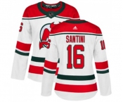 Women New Jersey Devils #16 Steve Santini Authentic White Alternate Hockey Jersey