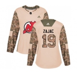 Women New Jersey Devils #19 Travis Zajac Authentic Camo Veterans Day Practice Hockey Jersey