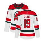 Women New Jersey Devils #19 Travis Zajac Authentic White Alternate Hockey Jersey