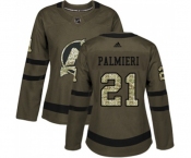 Women New Jersey Devils #21 Kyle Palmieri Authentic Green Salute to Service Hockey Jersey