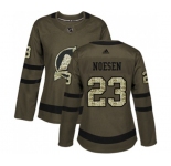 Women New Jersey Devils #23 Stefan Noesen Authentic Green Salute to Service Hockey Jersey
