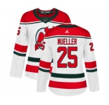 Women New Jersey Devils #25 Mirco Mueller Authentic White Alternate Hockey Jersey