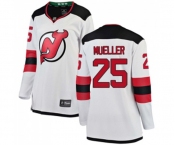 Women New Jersey Devils #25 Mirco Mueller Fanatics Branded White Away Breakaway Hockey Jersey