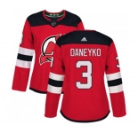 Women New Jersey Devils #3 Ken Daneyko Authentic Red Home Hockey Jersey