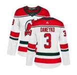 Women New Jersey Devils #3 Ken Daneyko Authentic White Alternate Hockey Jersey