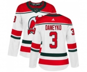 Women New Jersey Devils #3 Ken Daneyko Authentic White Alternate Hockey Jersey