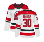 Women New Jersey Devils #30 Martin Brodeur Authentic White Alternate Hockey Jersey