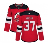Women New Jersey Devils #37 Pavel Zacha Authentic Red Home Hockey Jersey