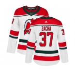 Women New Jersey Devils #37 Pavel Zacha Authentic White Alternate Hockey Jersey