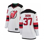Women New Jersey Devils #37 Pavel Zacha Fanatics Branded White Away Breakaway Hockey Jersey