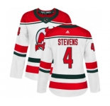 Women New Jersey Devils #4 Scott Stevens Authentic White Alternate Hockey Jersey